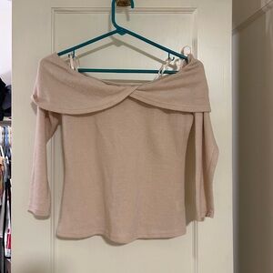 Elegant Off-Shoulder Cream Sweater